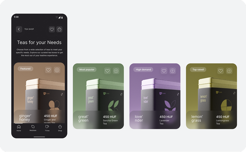 T'time final UI, additional screens